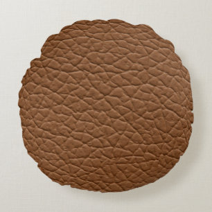 Faux leather light brown shades major texture. abs round cushion