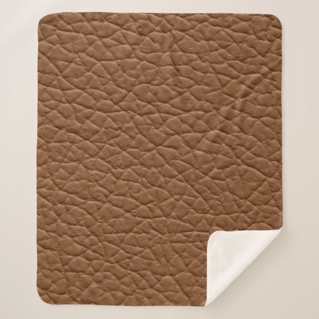 Faux leather light brown shades major texture. abs sherpa blanket (Front)