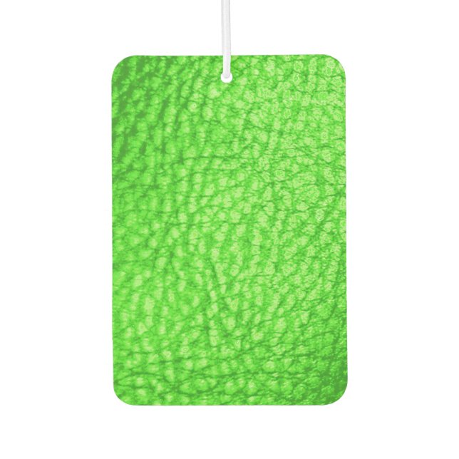 Faux Leather Light Lime Car Air Freshener (Front)