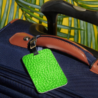 Faux Leather Light Lime Luggage Tag