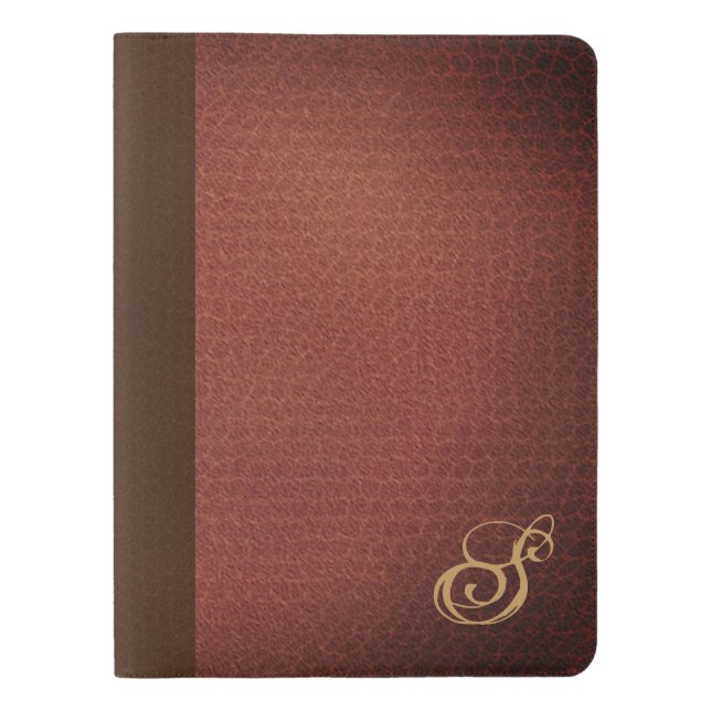 Faux Leather Look Elegant Monogrammed Extra Large Moleskine Notebook (Front)