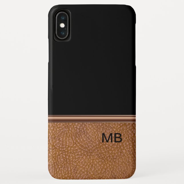 Faux Leather Men's Monogram Case-Mate iPhone Case (Back)