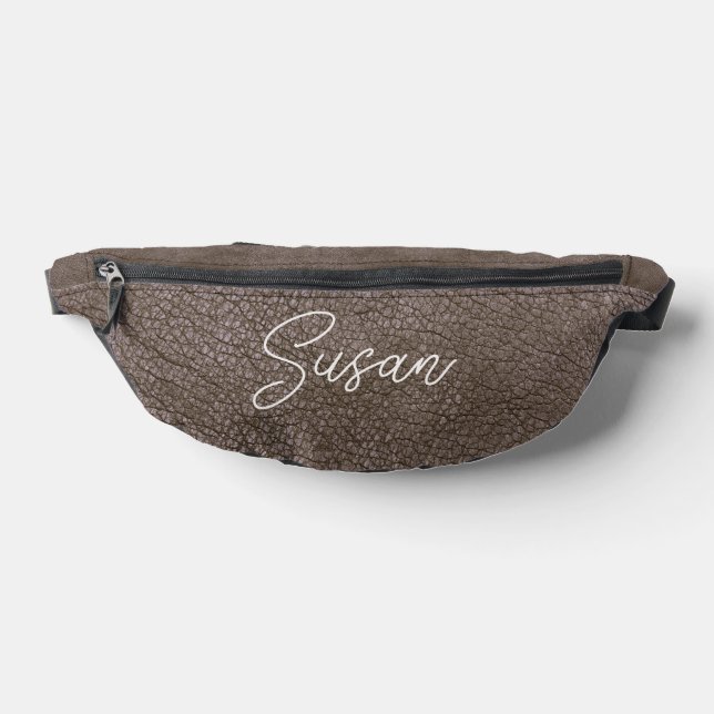 Faux Leather Mocha Textured  Bum Bags (Lay Down)