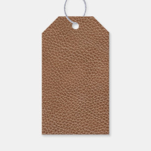 Faux Leather Natural Brown Gift Tags