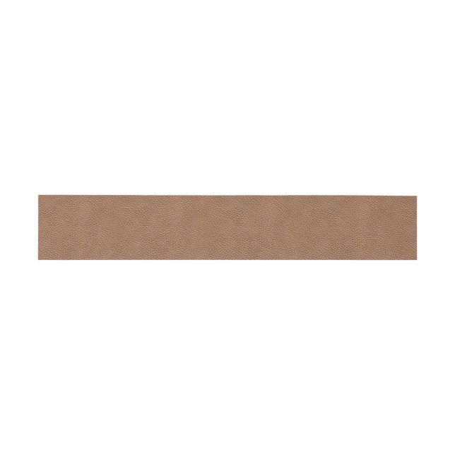 Faux Leather Natural Brown Invitation Belly Band (Flat)