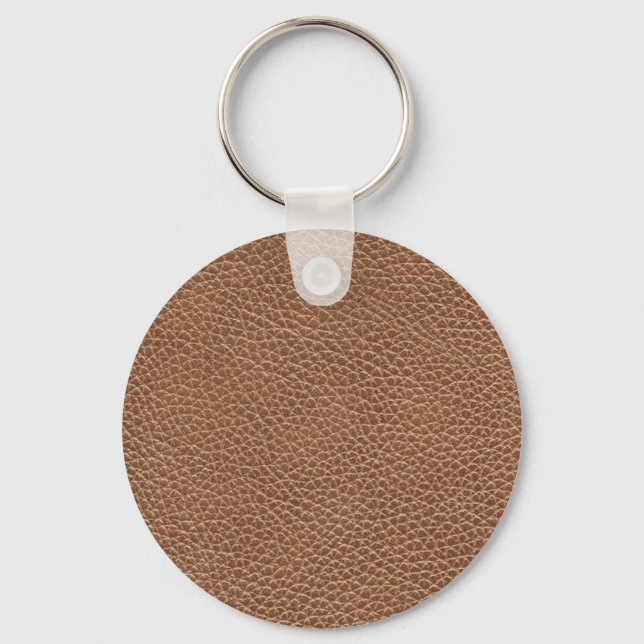 Faux Leather Natural Brown Key Ring (Front)