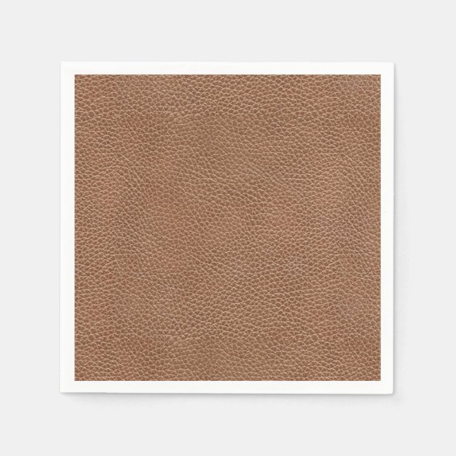 Faux Leather Natural Brown Napkin (Front)