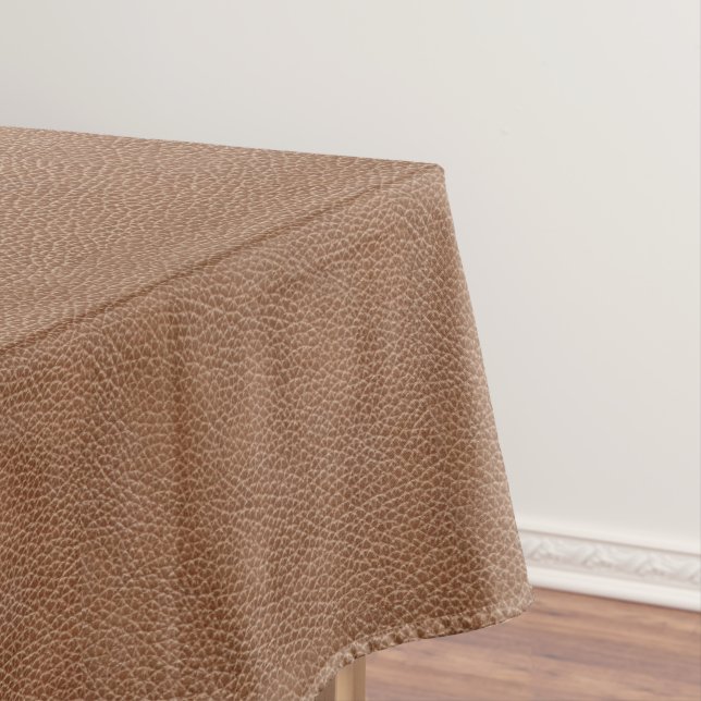Faux Leather Natural Brown Tablecloth (In Situ)