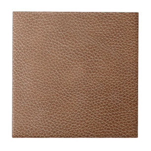 Faux Leather Natural Brown Tile