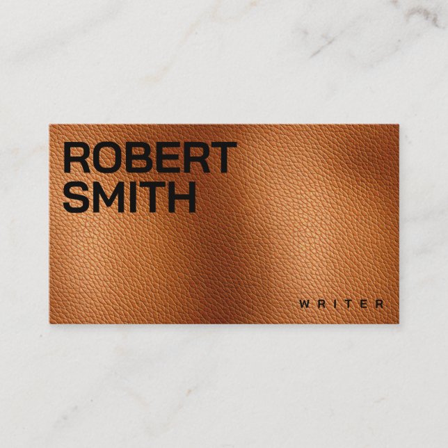 Faux Leather Saddle Tan Colour Business Card (Front)