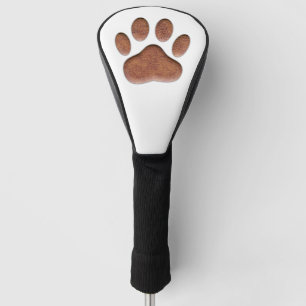Faux Leather Texture Dog Paw Print Golf Head Cover