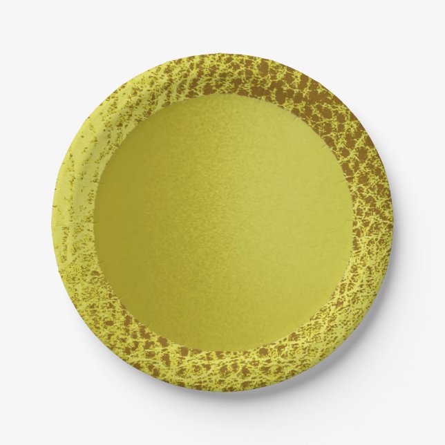 Faux  lemom gold paper plates- plate (Front)