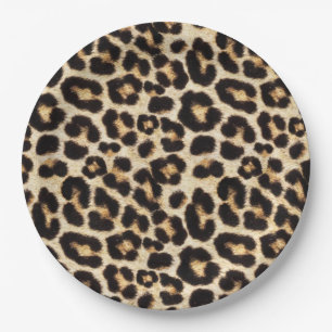Faux Leopard Fur Party Paper Plate