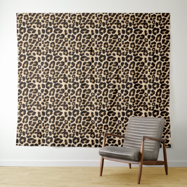 Faux Leopard Fur Pattern | Wild Cat  Tapestry (In Situ (Horizontal))