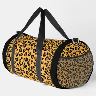 Faux Leopard Print Athletic Gym Travel Carry On  Duffle Bag