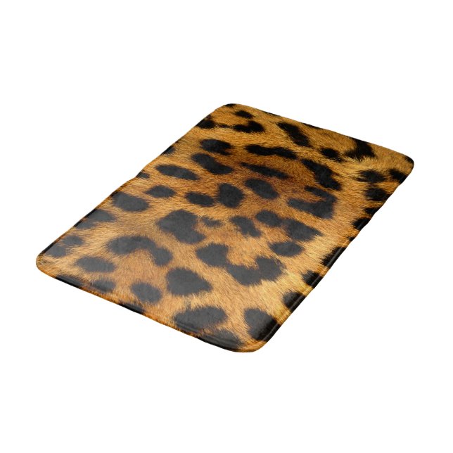 Faux Leopard Skin Bathroom Mat (Angled)