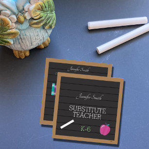 Faux Letter Board Teacher Square Business Cards