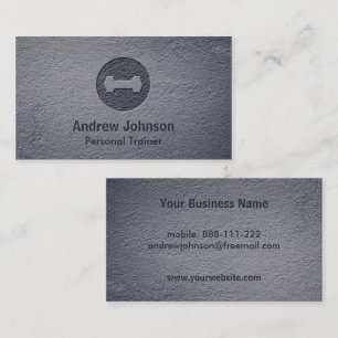 Faux Letterpress Dumbbell Weights Fitness Trainers Business Card