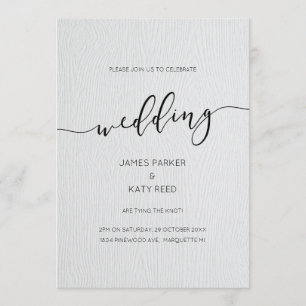 Faux letterpress wood rustic elegant invitation