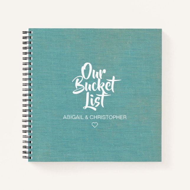 Faux Linen Our Bucket List Couple Keepsake Journal (Front)