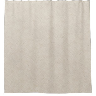 Faux Linen Textured Fabric Beige Shower Curtain