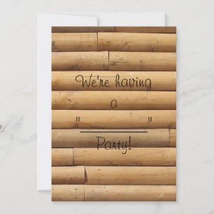 Faux Log Cabin Siding Background Invitation