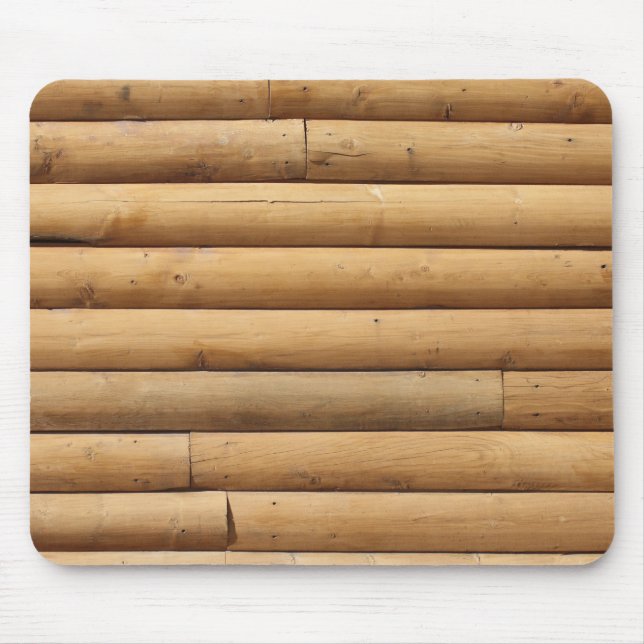 Faux Log Cabin Siding Background Mouse Mat (Front)