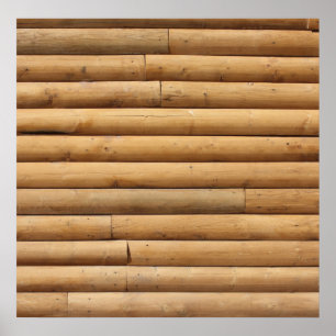 Faux Log Cabin Siding Background Poster