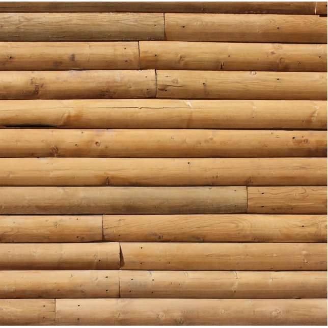 Faux Log Cabin Siding Background Standing Photo Sculpture (Front)