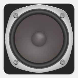 Faux Loudspeaker Square Sticker