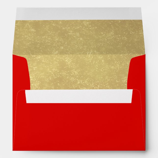 Faux Luxury Gold Red wedding Envelopes (Back (Bottom))