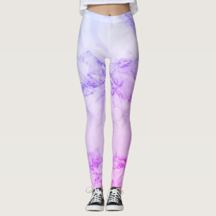 Faux Marble Alabaster Purple Pink Leggings