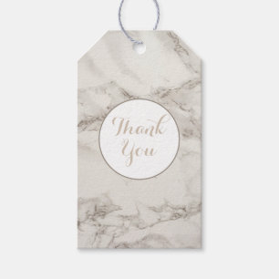 Faux Marble Alabaster Taupe Tan Modern Thank You Gift Tags