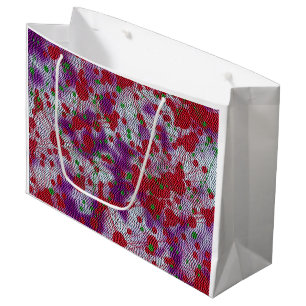 Faux Marble Blob Gift Bag-Grape Red Green Large Gift Bag
