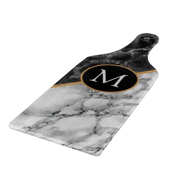Faux Marble Cutting Board Personalised Monogram (Corner)