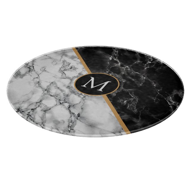 Faux Marble Cutting Board Personalised Your Letter (Corner)