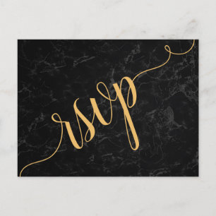 Faux Marble Geometric rsvp Invitation Postcard