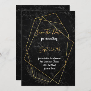 Faux Marble Geometric save the date Invitation