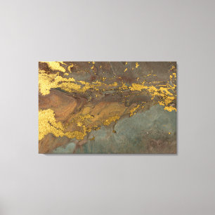 Faux Marble Gold, Grey, Green, Brown Shades Canvas Print