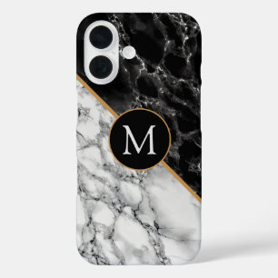 Faux Marble iPhone Case Personalised Letter