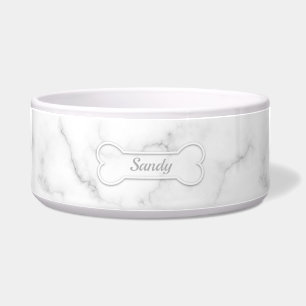 Faux Marble Look-Like And Dog Bone Shape With Name