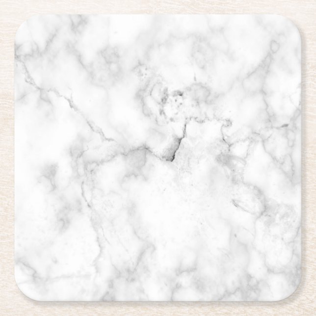 Faux marble look square paper coaster (Front)