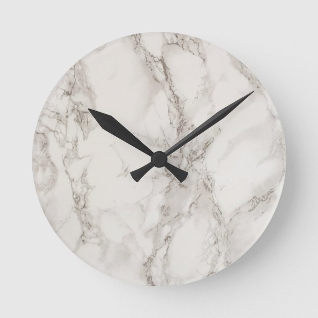 (faux) marble - sophisticated trendy beautiful round clock (Front)