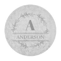 Faux Marble Wreath Family Name Monogram 