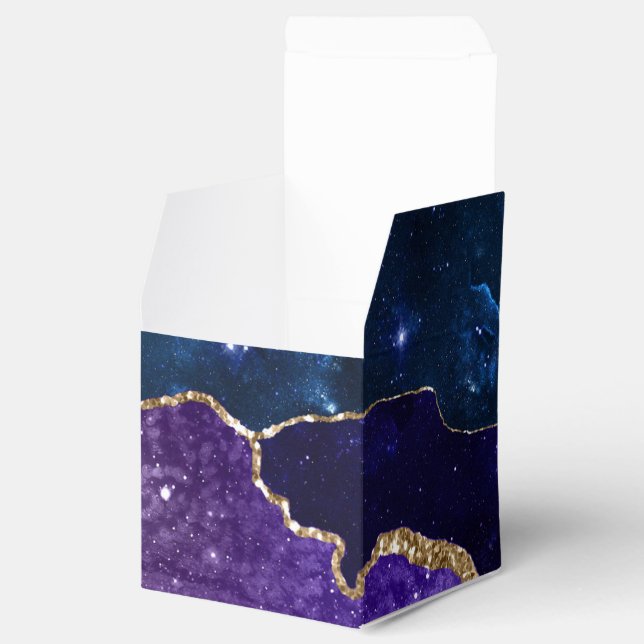 Faux Marbled Agate Stone Galaxy Sparkly Shining Favour Box (Opened)