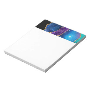 Faux Marbled Agate Stone Galaxy Sparkly Shining Notepad