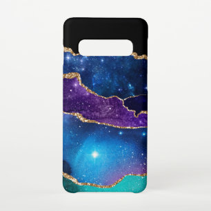 Faux Marbled Agate Stone Galaxy Sparkly Shining Samsung Galaxy Case