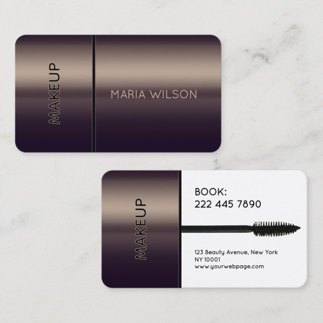 Faux mascara brush makeup Business Card (Front/Back)