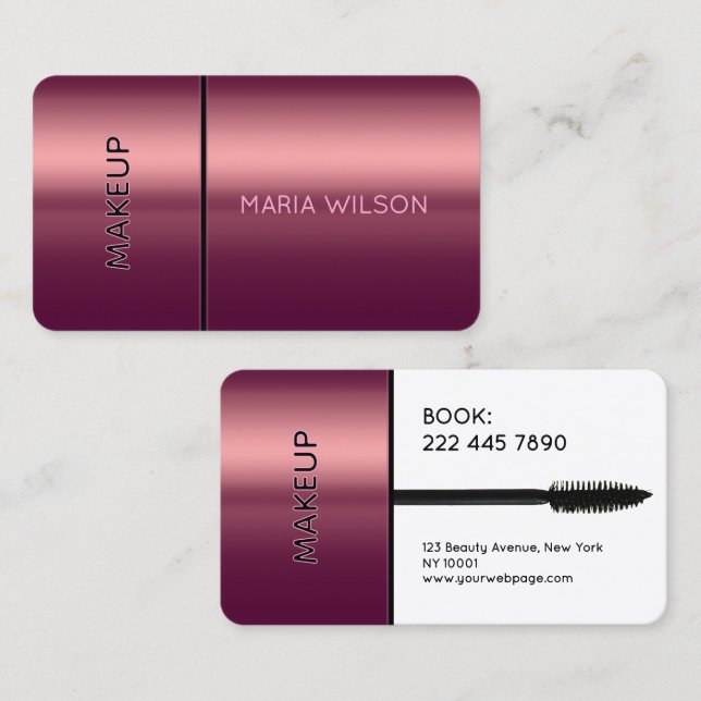 Faux mascara brush makeup Business Card (Front/Back)
