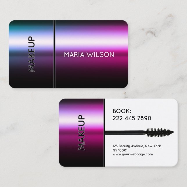 Faux mascara brush makeup Business Card (Front/Back)